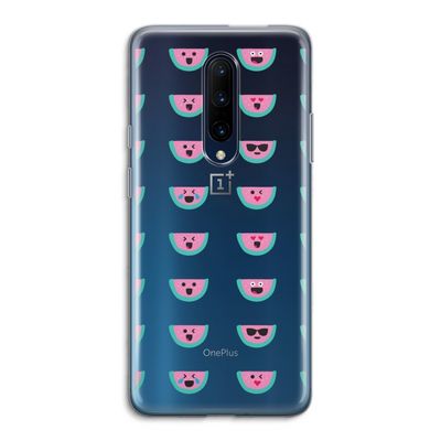 Smiley watermeloenprint: OnePlus 7 Pro Transparant Hoesje