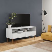 Tv-meubel 106x40x49 cm massief grenenhout wit