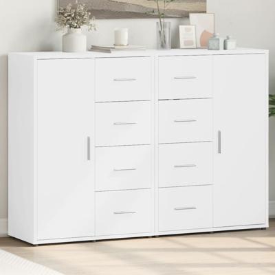 Dressoirs 2 st 60x31x84 cm bewerkt hout wit