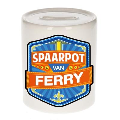 Kinder spaarpot met naam - Ferry - keramiek - met dop - wit - Sparen - Spaargeld van Ferry Kinder spaarpot met naam - Ferry - keramiek - met dop - wit - Sparen - Spaargeld van Ferry