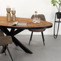 Sohome Ovale Eettafel Hawaii 240 x 110cm, Visgraat Teak en staal - Hout - Ovaal - thumbnail