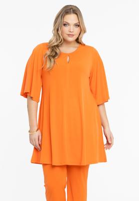 Yoek Tuniek wide bottom cirkelmouw | Oranje | Maat 42/44 Yoek Tuniek wide bottom cirkelmouw | Oranje | Maat 42/44