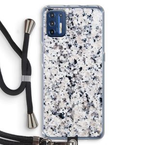 Gespikkelde marmer: Motorola Moto G9 Plus Transparant Hoesje met koord