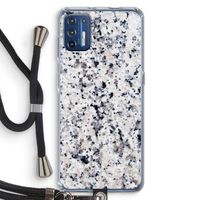 Gespikkelde marmer: Motorola Moto G9 Plus Transparant Hoesje met koord