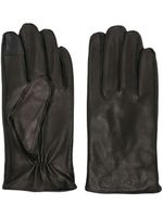 Calvin Klein gants en cuir à logo embossé - Noir