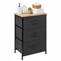 5FIVE Badkamerkast Pisa - 3 mandjes - grijs - 45 x 30 x 73 cm - hout/metaal/stof - opbergen