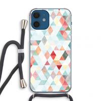 Gekleurde driehoekjes pastel: iPhone 12 mini Transparant Hoesje met koord