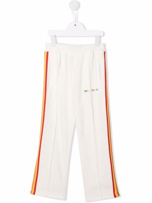Palm Angels Kids pantalon de jogging à bords rayés - 0184 WHITE MULTICOLOR