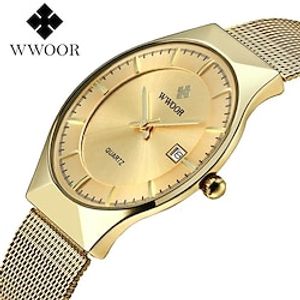 wwoor zakenmensen luxe horloges mesh band ultradunne quartz heren wrsit horloge waterdichte automatische datum mannelijke klok Lightinthebox