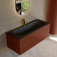 Badmeubel Mondiaz Kurve | 110 cm cm | Meubelkleur Ruby | Wastafelkleur Urban | Solid surface | Wasbak midden spoelbak | 1 kraangat