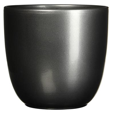 Mica Decorations Bloempot - antraciet grijs - keramiek - 25 x 23 cm - plantenpotten