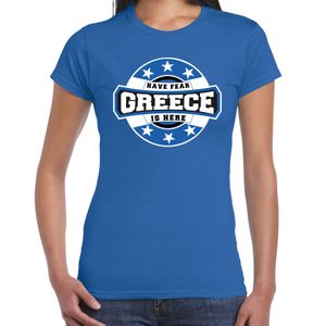 Have fear Greece is here / Griekenland supporter blauw voor dames