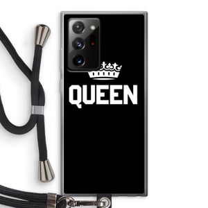 Queen zwart: Samsung Galaxy Note 20 Ultra / Note 20 Ultra 5G Transparant Hoesje met koord