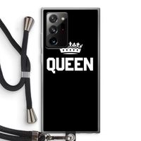 Queen zwart: Samsung Galaxy Note 20 Ultra / Note 20 Ultra 5G Transparant Hoesje met koord