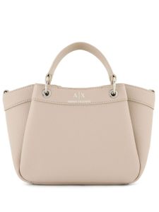 Armani Exchange sac cabas en cuir grainé à logo - Tons neutres