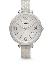 Horlogeband Fossil JR1407 Kunststof/Plastic Wit 12mm