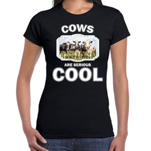 Dieren kudde koeien t-shirt zwart dames - cows are cool shirt 2XL  -