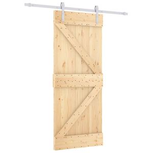 vidaXL Schuifdeur met beslag 85x210 cm massief grenenhout