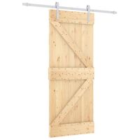 vidaXL Schuifdeur met beslag 85x210 cm massief grenenhout