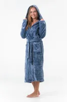 Gaubert lange dames badjas fleece - Capuchon - Warme winter ochtendjas - Badjassen dames - Copy - Copy
