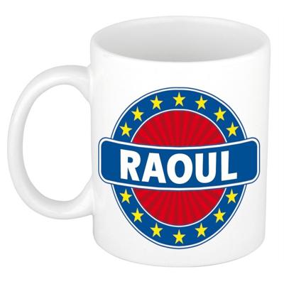 Raoul voornaam koffiemok - beker - wit/blauw - 300 ml - Cadeau - Heren - Collega - Vaderdag Raoul voornaam koffiemok - beker - wit/blauw - 300 ml - Cadeau - Heren - Collega - Vaderdag