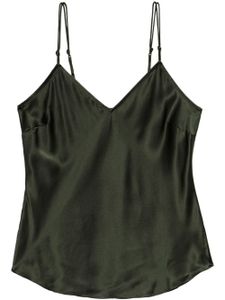 FRAME haut en soie à col v - Vert