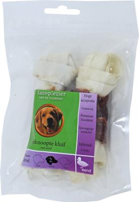 Natuurlijke Snack kluif geknoopt plus eend 14 cm zak a 2st - Gebr de boon