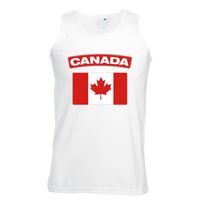 Singlet shirt/ tanktop Canadese vlag wit heren