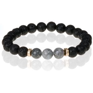 Memphis Kralen armband Lavastone Royalty Grey