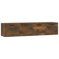 The Living Store Wandkast - The Living Store - Hangkast - 60 x 36.5 x 35 cm - Gerookt eiken