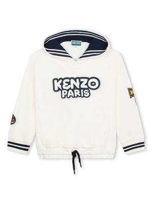 Kenzo Kids hoodie en coton à logo appliqué - Blanc
