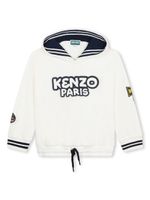 Kenzo Kids hoodie en coton à logo appliqué - Blanc