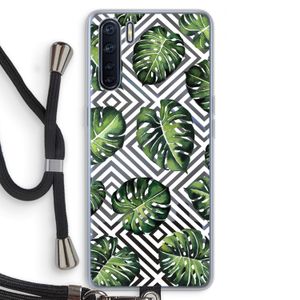 Geometrische jungle: Oppo A91 Transparant Hoesje met koord