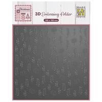 Nellie's Choice • 3d embossing folder achtergrond smalle bladeren 15x15cm