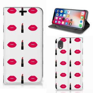 Apple iPhone Xr Hoesje met Magneet Lipstick Kiss