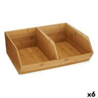 Opstapelbare opbergbox Kinvara JWKW-5152 (2) Bruin Bamboe 34,5 x 13 x 31 cm (6 Stuks)