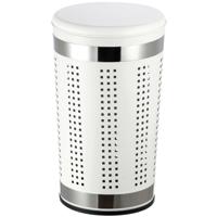 MSV Wasmand Dubai - RVS metaal - witte deksel - 46 liter - luchtgaten - afsluitbaar