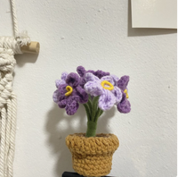 Miniatuur Decoratieve Hand Gebreide Paarse Bloemen - Home & Living - Spiritueelboek.nl