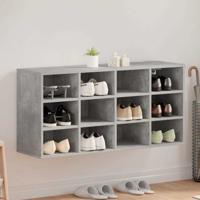 Schoenenkast met plank Betongrijs 103 x 30 x 51 cm Bewerkt hout