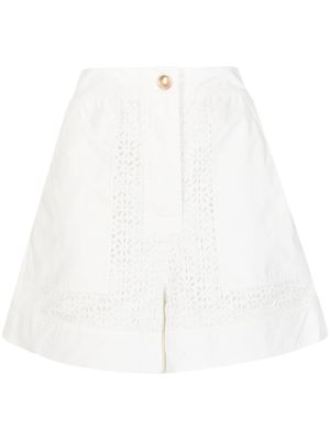 3.1 Phillip Lim short en broderie anglaise à design à empiècements - Blanc