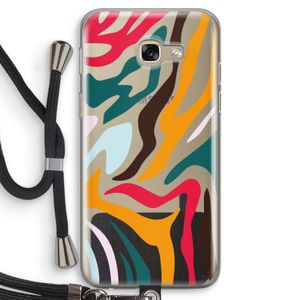 Colored Zebra: Samsung Galaxy A5 (2017) Transparant Hoesje met koord
