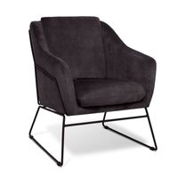 Fauteuil Maribel | Velvet | Donkergrijs - thumbnail