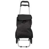 Boodschappentrolley tas op wielen - Shop and Go - zwart - 92 x 35 x 28 cm - 40 liter - thumbnail