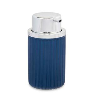 Luxe zeeppompje/dispenser Roma - blauw/zilver - kunststof - 8 x 15 cm - 420 ml