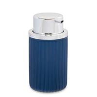 Luxe zeeppompje/dispenser Roma - blauw/zilver - kunststof - 8 x 15 cm - 420 ml