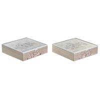 Box for Infusions DKD Home Decor Kristal Metaal Multicolour Hout MDF (24,5 x 24,5 x 6 cm) (2 Stuks)