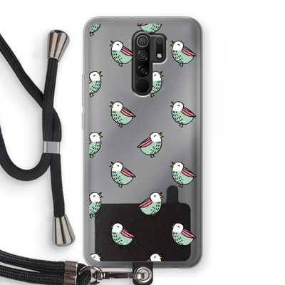 Vogeltjes: Xiaomi Redmi 9 Transparant Hoesje met koord