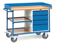 Fetra fetra 2437 Tafel en kabinetwagen Staal Poedercoating Laadvermogen (max.): 400 kg Stralend blauw (RAL 5007)