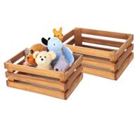 CM Opbergkist/Fruitkist - 4x - hout - decoratieve kist - vintage look - 15 x 23 x 9 cm