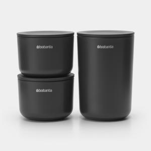 Brabantia ReNew Opbergpotjes - set van 3 - donker grijs 281303